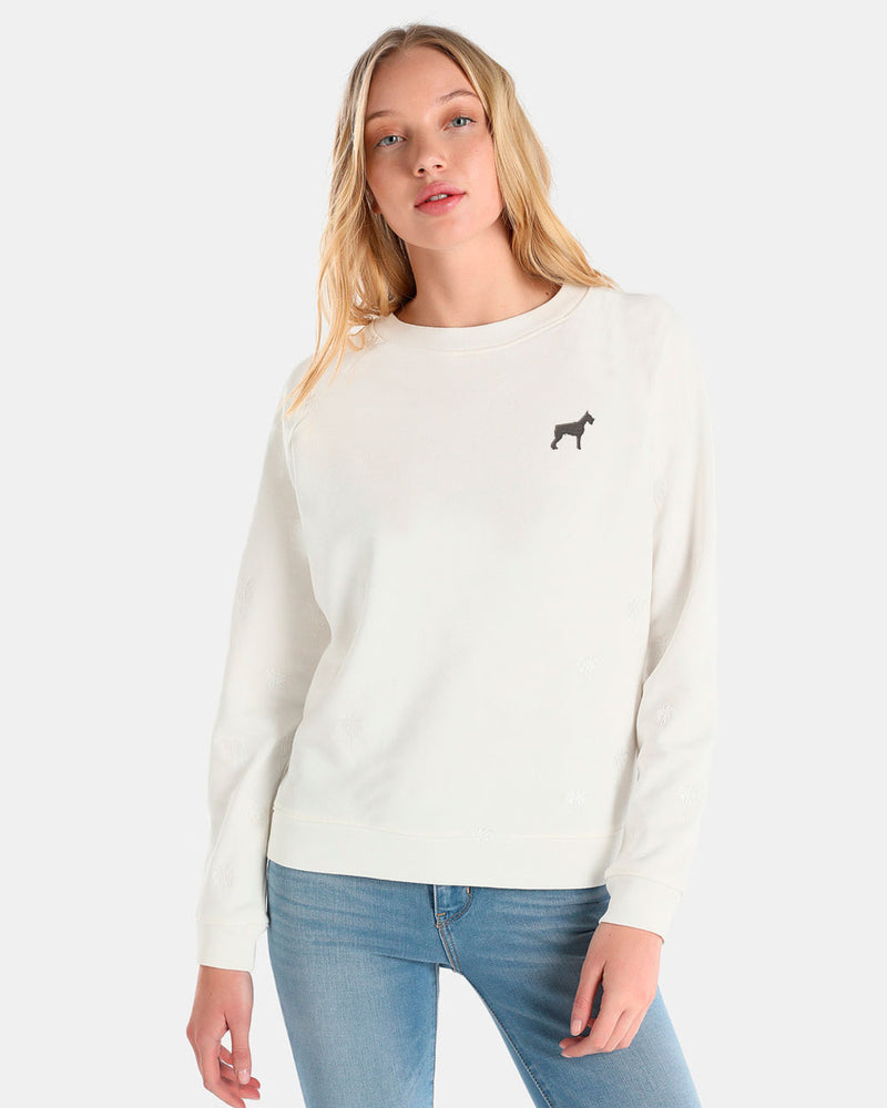 Cotton sweatshirt with embroidered Schnauzer Pepper motif