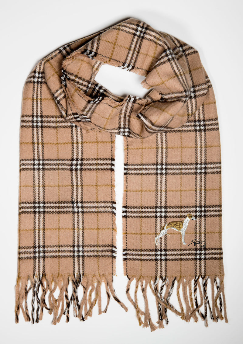 Wippet Fine Check Embroidered Scarf